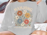 Vintage Floral Mahjong Gift, Good Tiles Good Times Game Night Decor, Botanical Mahjong Tile Art Print, Hostess Gift for Mahj Player thumbnail 8