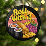 Roll With It Digital Product, Sushi Cheese Grapes Pretzels Graphic, Food Lover PNG, Positive Vibe Design, Snack Time Download thumbnail 4