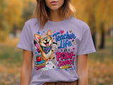 Pawsome Teacher Life Corgi Graphic T-Shirt thumbnail 9