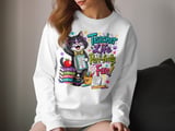 Whimsical 'Purrfectly Fun' Teacher Cat T-Shirt thumbnail 9