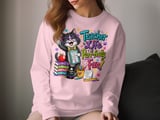 Whimsical 'Purrfectly Fun' Teacher Cat T-Shirt thumbnail 11