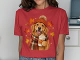 Cozy Fall Golden Retriever Tee thumbnail 2