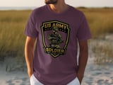 US Army Soldier T-Shirt | Military Veteran Gift | Patriotic Apparel | Ready Reliable Resilient Army Strong Tee for Heroes & Families thumbnail 4