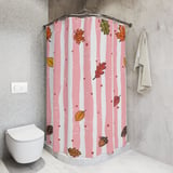 Pink Fall Shower Curtain and Bath Mat, Cute Pastel Autumn Leaves Bathroom Decor, Cottagecore Pinecone Acorn Aesthetic Fall Decor Set thumbnail 7