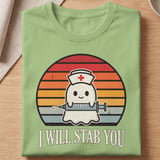 I Will Stab You Nurse Ghost Tee thumbnail 10