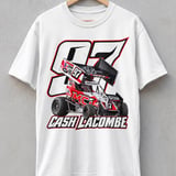 Cash Lacombe Sprint Car Racing T-Shirt | Distressed Race Car #97 Tee | Motorsports Fan Apparel Gift | Speed Lover Shirt thumbnail 5
