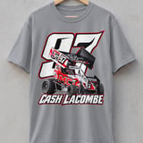Cash Lacombe Sprint Car Racing T-Shirt | Distressed Race Car #97 Tee | Motorsports Fan Apparel Gift | Speed Lover Shirt thumbnail 2