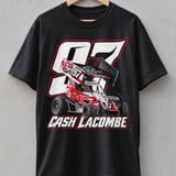 Cash Lacombe Sprint Car Racing T-Shirt | Distressed Race Car #97 Tee | Motorsports Fan Apparel Gift | Speed Lover Shirt thumbnail 1