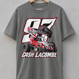 Cash Lacombe Sprint Car Racing T-Shirt | Distressed Race Car #97 Tee | Motorsports Fan Apparel Gift | Speed Lover Shirt thumbnail 4