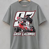 Cash Lacombe Sprint Car Racing T-Shirt | Distressed Race Car #97 Tee | Motorsports Fan Apparel Gift | Speed Lover Shirt thumbnail 3