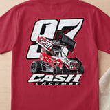 Sprint Car Racing T-Shirt | Cash Lacombe #97 Motorsports Fan Tee | Dirt Track Race Car Driver Gift | Bold Automotive Graphic Apparel thumbnail 6