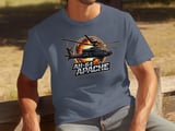 AH-64 Apache Helicopter T-Shirt, Military Aviation Shirt, Attack Chopper Graphic Tee, Army Veteran Pilot Gift, Air Force Combat Top thumbnail 4