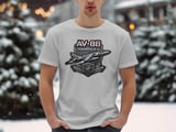 AV-8B Harrier II T-Shirt, Military Jet Aviation Shirt, USMC Marine Veteran Fighter Pilot Graphic Tee, Patriotic Gift for Airplane Lover thumbnail 2