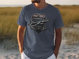 AV-8B Harrier II T-Shirt, Military Jet Aviation Shirt, USMC Marine Veteran Fighter Pilot Graphic Tee, Patriotic Gift for Airplane Lover thumbnail 1