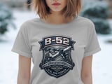 B-52 Stratofortress Shirt Air Force Bomber Graphic Tee Military Aviation Crest Gift for Veteran Pilot Vintage Bomber Airplane Top thumbnail 4