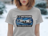 C-2 Greyhound Shirt Military Aviation Tee Carrier Onboard Delivery Pilot T-Shirt Navy Veteran Gift Airplane Enthusiast Flight Graphic Top thumbnail 1
