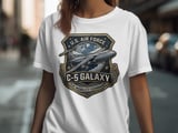 C-5 Galaxy T-Shirt, Air Force Military Aircraft Tee, Retro Aviation Patch Shirt, Cargo Plane Graphic Top, US Veteran Gift for Him thumbnail 1