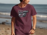 F-15 Eagle Fighter Jet T-Shirt, Military Aviation Shirt, Faux Metallic Pilot Graphic Tee, Air Force AvGeek Gift, Warbird Airplane Clothes thumbnail 9