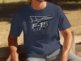 F-15 Eagle Fighter Jet T-Shirt, Military Aviation Shirt, Faux Metallic Pilot Graphic Tee, Air Force AvGeek Gift, Warbird Airplane Clothes thumbnail 6