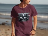 F-15 Fighter Jet Shirt, Aviation T-Shirt, Military Jet Graphic Tee, Pilot Air Force Gift, Faux Chrome Eagle Jet Aircraft Top for Him thumbnail 4