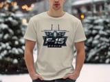 F-15 Fighter Jet Shirt, Aviation T-Shirt, Military Jet Graphic Tee, Pilot Air Force Gift, Faux Chrome Eagle Jet Aircraft Top for Him thumbnail 1