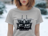 F-15 Fighter Jet Shirt, Aviation T-Shirt, Military Jet Graphic Tee, Pilot Air Force Gift, Faux Chrome Eagle Jet Aircraft Top for Him thumbnail 7