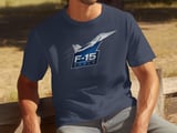 F-15 Eagle Fighter Jet T-Shirt, Military Aviation Graphic Tee, Faux Metallic Pilot Emblem Shirt, Flight Enthusiast Gift for Him thumbnail 7
