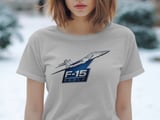 F-15 Eagle Fighter Jet T-Shirt, Military Aviation Graphic Tee, Faux Metallic Pilot Emblem Shirt, Flight Enthusiast Gift for Him thumbnail 5