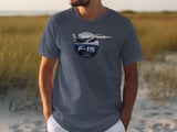 F15 Eagle Fighter Jet T-Shirt, Military Aviation Pilot Graphic Tee, Air Force Veteran Airshow Shirt, Retro Aeroplane Jet Plane Gift for Him thumbnail 3