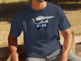 F15 Eagle Fighter Jet T-Shirt, Military Aviation Pilot Graphic Tee, Air Force Veteran Airshow Shirt, Retro Aeroplane Jet Plane Gift for Him thumbnail 6