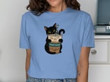 Spooky Season Black Cat Coffee Tee thumbnail 5