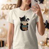 Spooky Season Black Cat Coffee Tee thumbnail 6