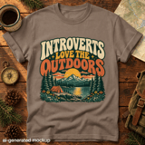 Introverts Love The Outdoors Tee thumbnail 1