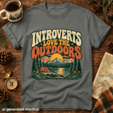 Introverts Love The Outdoors Tee thumbnail 4