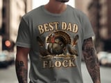 Best Dad In The Flock Turkey T-Shirt, Funny Father's Day Gift, Rustic Dad Shirt, Thanksgiving Tee, Proud Hunter Dad thumbnail 4
