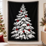Snowy Christmas Tree Blanket thumbnail 1