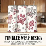 Digital Pattern, Digital Bundle, Dog Paw Print, Plaid, Heart, Seamless Pattern, Dog Lover, Fabric Design, Digital Download, Commercial Use thumbnail 1