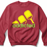 Pickleball Gildan Crewneck Sweatshirt, Addicted, Court Warm Up Layer for Passionate Players thumbnail 5