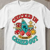 Checked In & Cashed Out Retro T-Shirt thumbnail 5