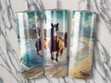 Beach Horses Tumbler Wrap, 20oz Tumbler Design, Seamless Tumbler PNG, Horse Lover Gift, Tropical Beach Tumbler, Horse Tumbler Wrap thumbnail 2
