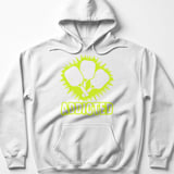 Pickleball Gildan Fleece Hoodie, ADDICTED, Court Pullover Graphic Sweatshirt for Cold Weather Spectating thumbnail 7