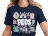 Peds Nurse Stuff T-Shirt: Pediatric Nurse Practitioner, Retro Nursing Design thumbnail 9