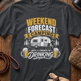 Weekend Forecast Camping Drinking Tee thumbnail 1