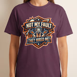 Funny Work T-Shirt | Not My Fault They Hired Me Sarcastic Tee | Coworker Gift, Construction Humor, Engineer Present, Tradesman Shirt thumbnail 4