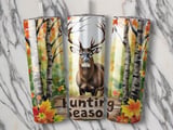 Hunting Season 20oz Tumbler Wrap, Deer Fall Tumbler Design, Autumn Leaves Tumbler, Watercolor Tumbler for Hunters, Gift for Him thumbnail 2