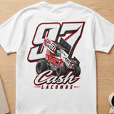 Sprint Car Racing T-Shirt | 97 Cash LaCombe Dirt Track Motorsports Fan Graphic Tee | Bold Race Day Gift for Him thumbnail 5