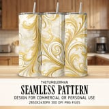 Golden Floral Tumbler, Digital Paper, Watercolor Flowers Background, Floral Junk Journal, Printable Tumbler png, Digital Scrapbooking Paper thumbnail 2