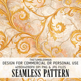 Golden Swirls Tumbler Design, Digital Paper, Floral Background, Junk Journal, Scrapbooking, Printable Tumbler Png, Watercolor Flower thumbnail 1
