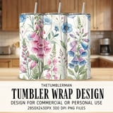 Whimsical Foxglove Watercolor Floral Digital Size Bundle Png thumbnail 1
