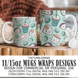 Sweet Sushi & Boba Kawaii Digital Design Size Bundle Png thumbnail 4